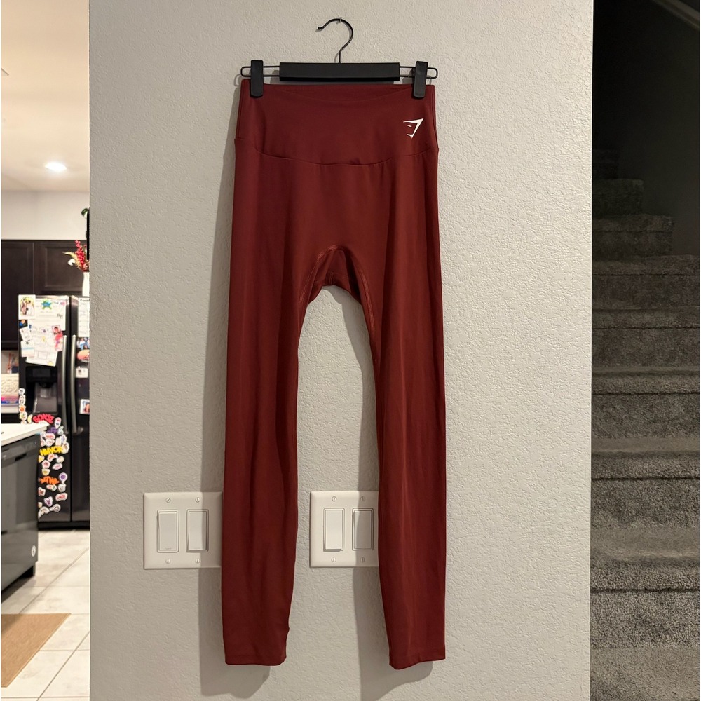 Gymshark Training Leggings Red High Waisted Full Length MEDIUM - Picture 6 of 6